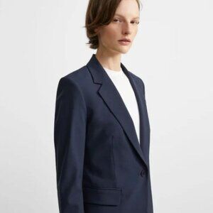 THEORY Navy Melange Stretch Wool 2-Pc SUIT:  Gabe B Blazer 6, Emery Pant 2